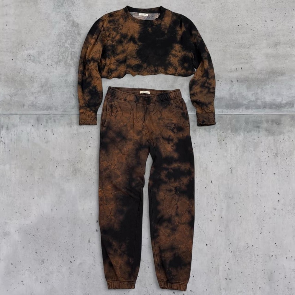 12th Tribe bleach tie dye sweat set